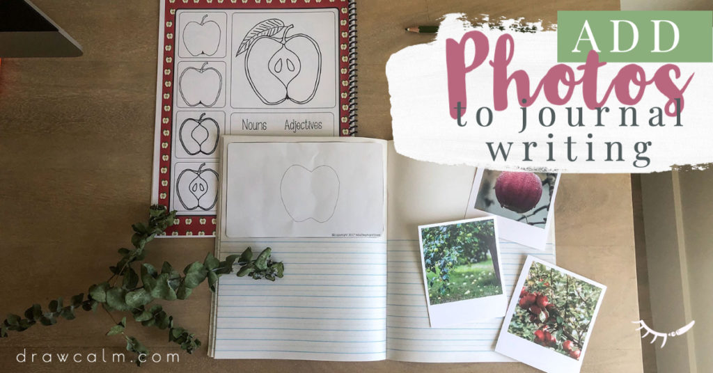 Printed pictures of apples shows students that they can blend many colors when drawing.