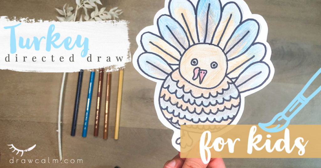 Finished thanksgiving how to draw a turkey colored with pencil crayons.