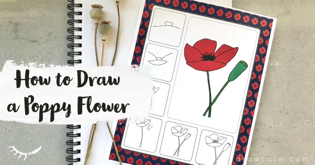 How to draw a poppy step by step.
