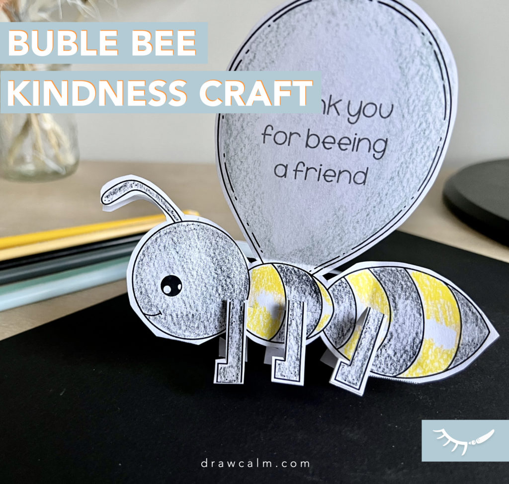 Cute bumble bee coloring pages that become a kindness craft.