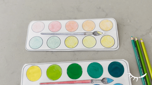 Printable paint set coloring page for students to create their own colors on that describe them.